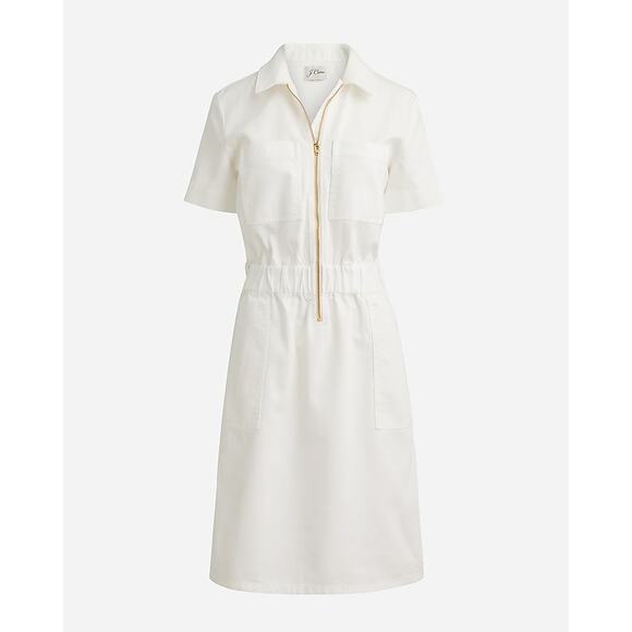 J Crew Zip Fron Chino Dress NWT - Picture 1 of 5